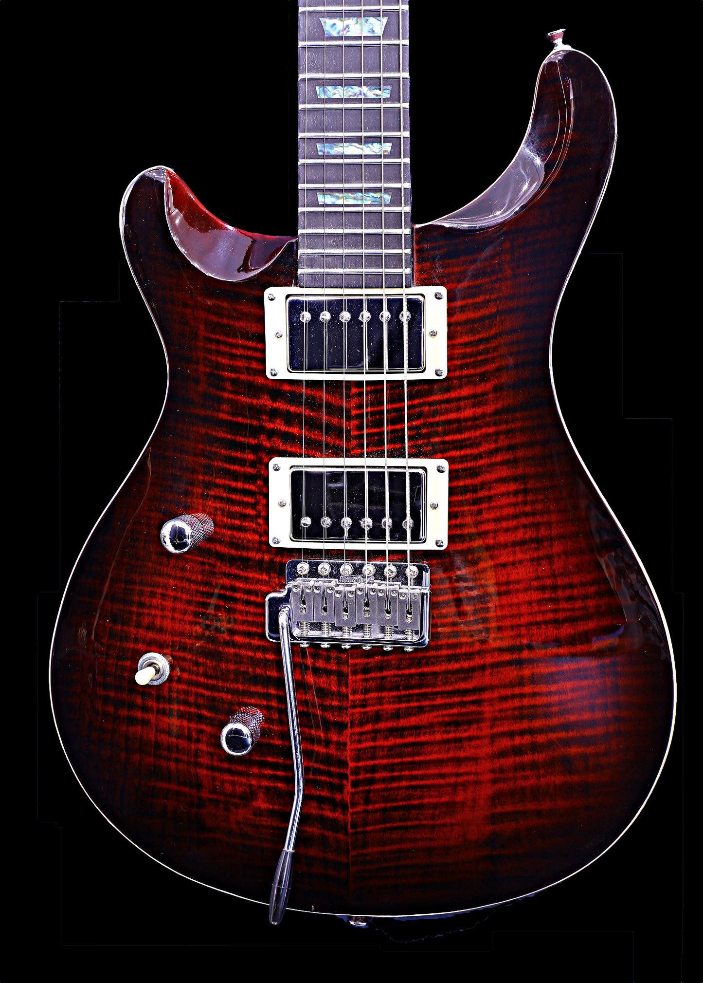 Supernatural Red Burst Left Or Right Hand With Wolf Hard Case